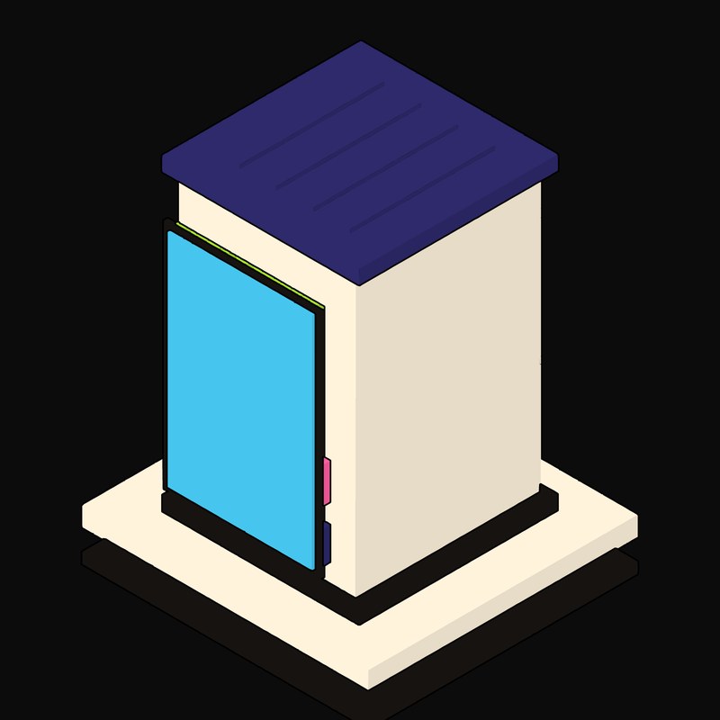 Cream AI Workstation with a Glass Side Panel - illustration from Neo Brutalist AI Hardware Icons