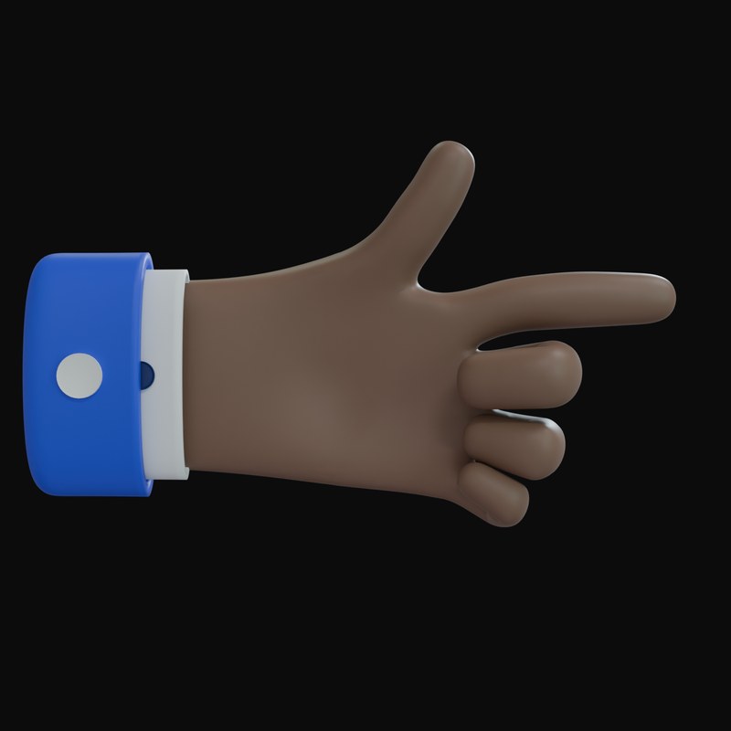 Brown Pointing Right with Thumb Business Hand 3D Icon - 3D icon from Business Hand Gestures 3D Icons