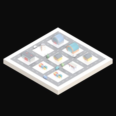 Engine Works - 3D icon from Industry and Transport Scenes