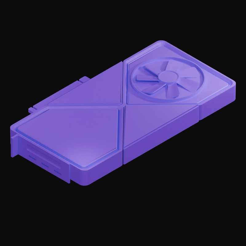Violet Graphics Card 3D Icon - 3D icon from Graphics Card Colourways