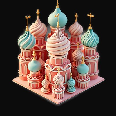 Clay Saint Basil's Cathedral 2 - 3D icon from Historic Buildings 3D Clay Icons