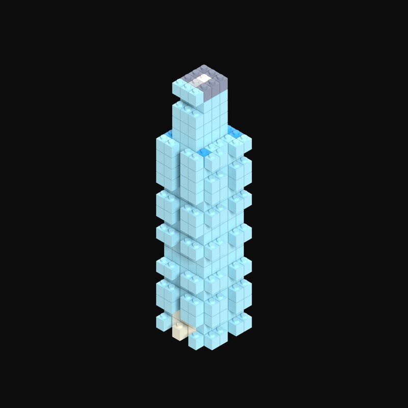 Toy Brick Glass HQ Tower with Helipad - 3D icon from Toy Brick City