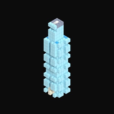 Toy Brick Glass HQ Tower with Helipad - 3D icon from Toy Brick City