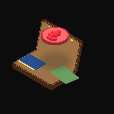 Turkish Lira Floating Over a Wallet (Back) - illustration from Crypto & Currency Wallet Float
