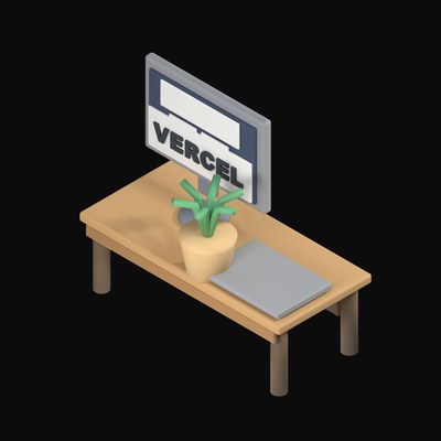 Vercel Deploy Preview on a Desk - 3D icon from Isometric Developer Stack Desks 3D Icons