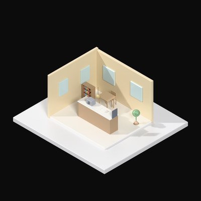 Corner Coffee Bar - 3D icon from Interior Scenes