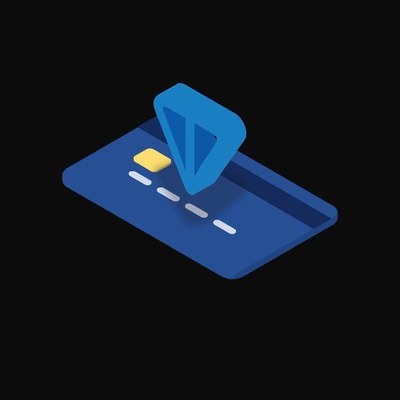 Toncoin Floating Over a Credit Card - animated icon from Crypto & Currency Credit Card Float