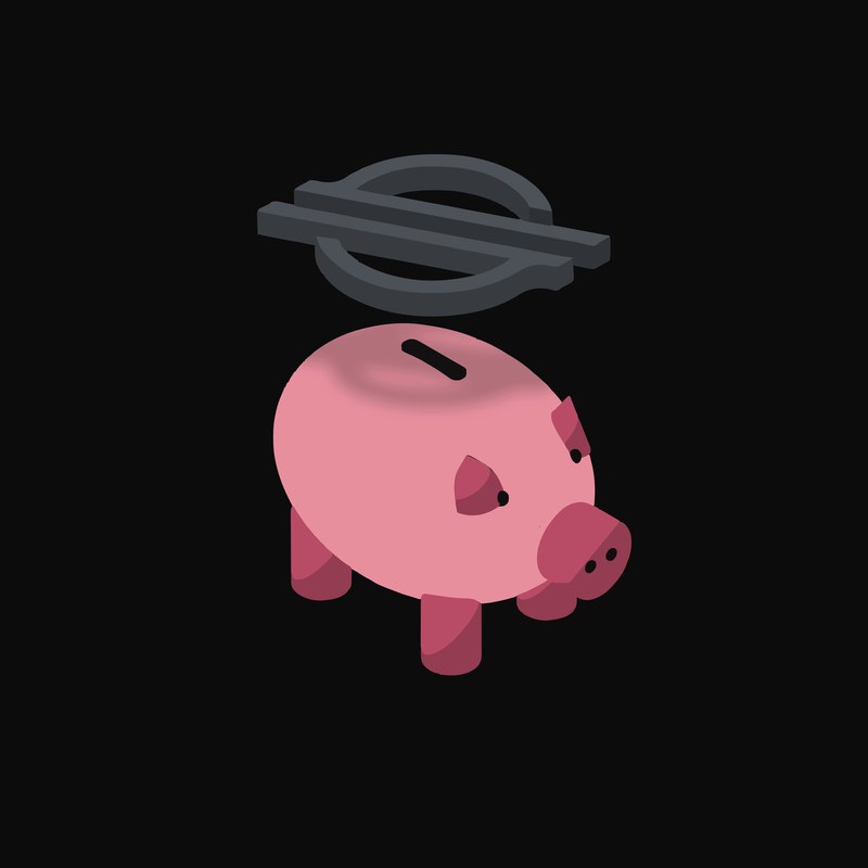 Stellar Floating Over a Piggy Bank (Back) - animated icon from Crypto & Currency Piggy Bank Float