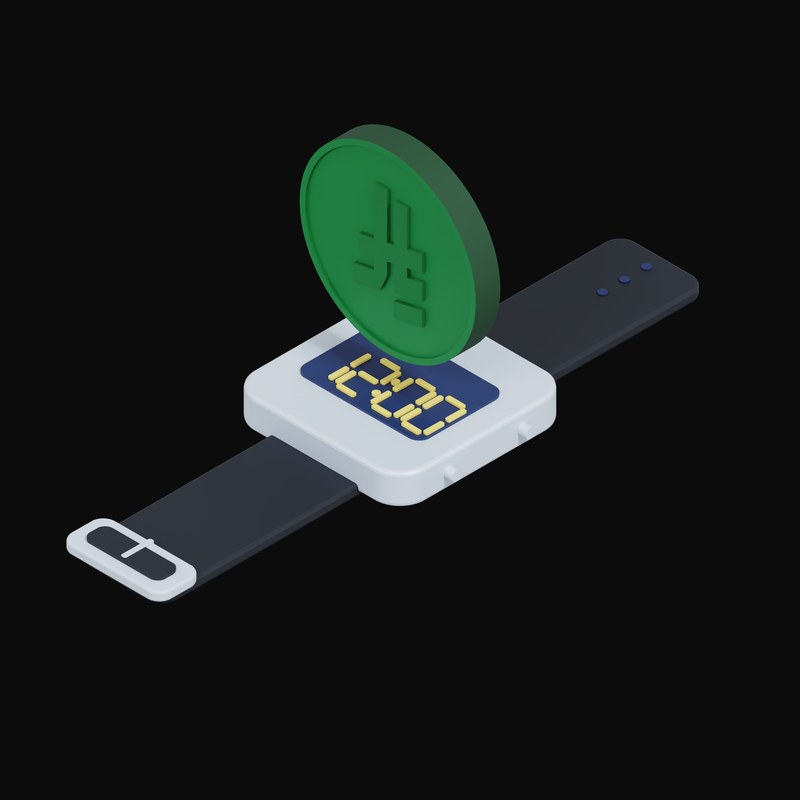 Saudi Riyal Floating Over a Watch - 3D icon from Crypto & Currency Watch Float