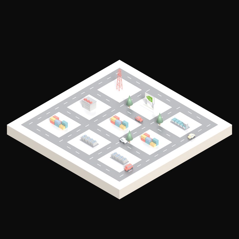 Modular Container Data Halls - 3D icon from Isometric AI Infrastructure Scenes