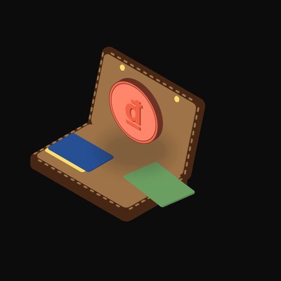 Vietnamese Dong Floating Over a Wallet - illustration from Crypto & Currency Wallet Float