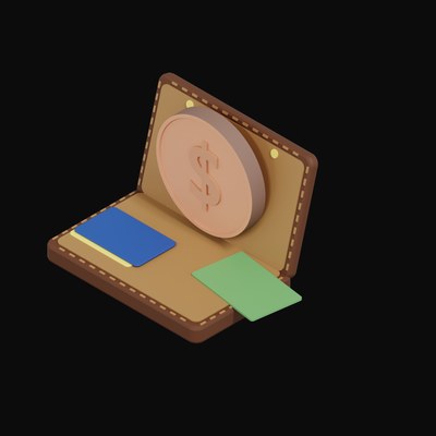 Chilean Peso Floating Over a Wallet - 3D icon from Crypto & Currency Wallet Float