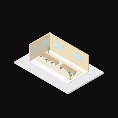 Coworking Hot-Desk Floor - illustration from Interior Scene Icons