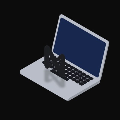 NEAR Floating Over a Laptop - illustration from Crypto & Currency Laptop Float
