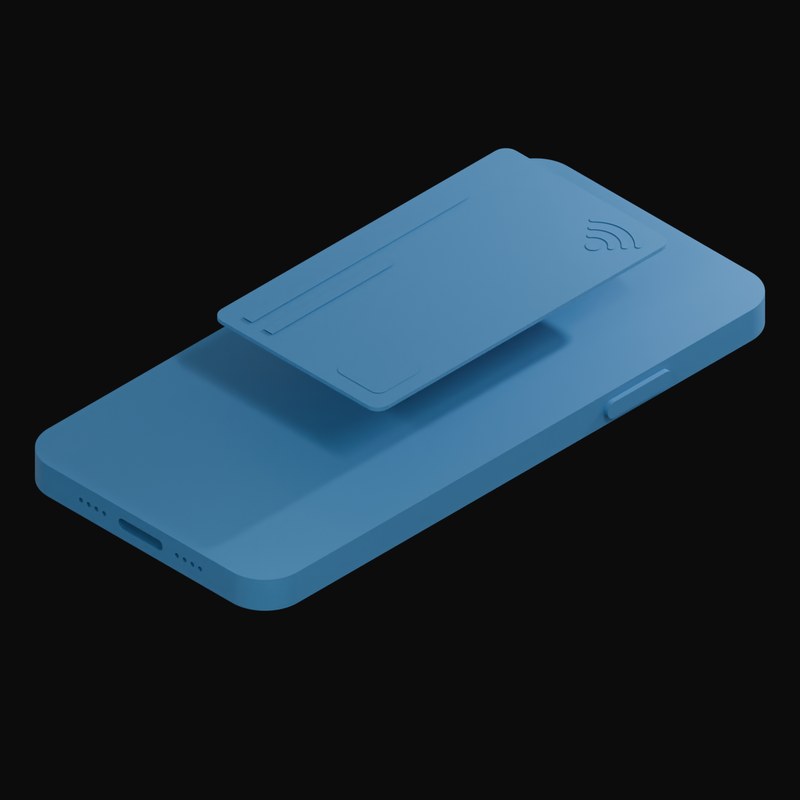 Steel Blue Credit Card and Phone 3D Icon - 3D icon from Credit Card and Phone 3D Icons