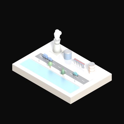 Cooling Pond - 3D icon from Isometric AI Infrastructure Scenes