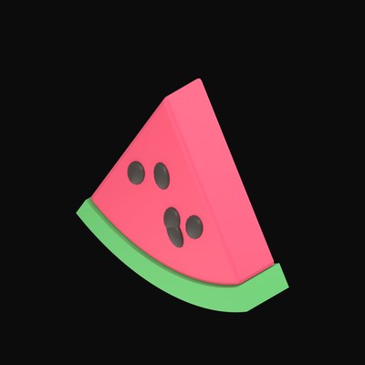 Watermelon Wedge 3D Icon - 3D icon from Clay Food 3D