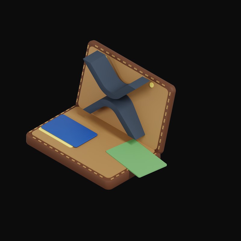 XRP Floating Over a Wallet - 3D icon from Crypto & Currency Wallet Float