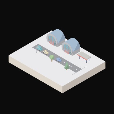 Hangar Line - illustration from Industry and Transport Scenes Icons