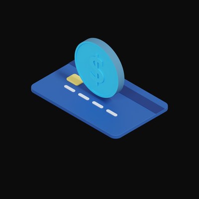 Argentine Peso Floating Over a Credit Card - 3D icon from Crypto & Currency Credit Card Float