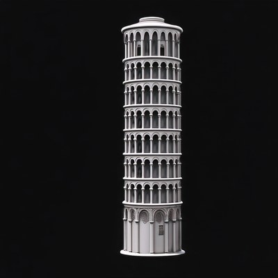 Clay Leaning Tower of Pisa 4 - 3D icon from Historic Buildings 3D Clay Icons