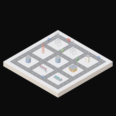 Substation Switchyard Animated Icon - animated icon from Isometric AI Infrastructure Scene Motion Icons