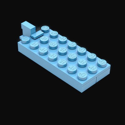 Blue Toy Brick Speedboat - Plastic - 3D icon from Toy Brick Vehicles - Plastic
