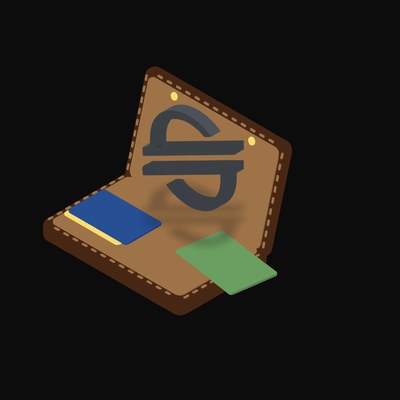 Stellar Floating Over a Wallet - illustration from Crypto & Currency Wallet Float