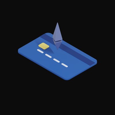 Ethereum Floating Over a Credit Card - 3D icon from Crypto & Currency Credit Card Float