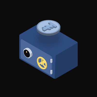 Mongolian Tugrik Floating Over a Safe (Back) - animated icon from Crypto & Currency Safe Float