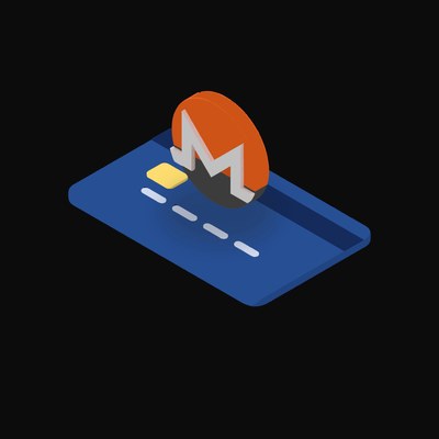 Monero Floating Over a Credit Card - animated icon from Crypto & Currency Credit Card Float