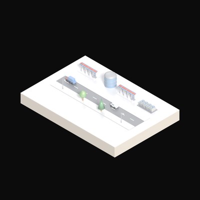 Chiller Plant Pipework - 3D icon from Isometric AI Infrastructure Scenes