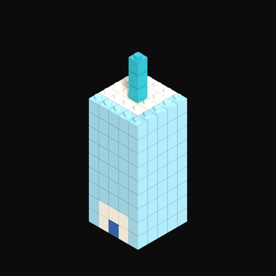 Toy Brick Civic Hall with Cupola - 3D icon from Toy Brick City