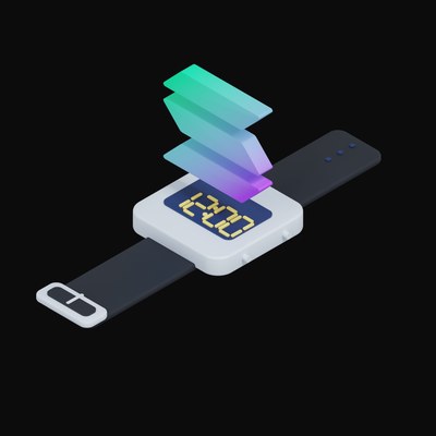 Solana Floating Over a Watch - 3D icon from Crypto & Currency Watch Float