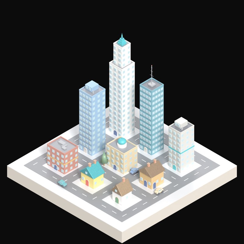 Old Town Meets Downtown - 3D icon from City Scenes