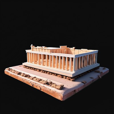 Clay Parthenon 3 - 3D icon from Historic Buildings 3D Clay Icons