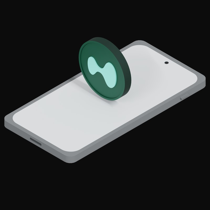 Phone Hyperliquid Floating - 3D icon from Crypto and World Currency Phone Float