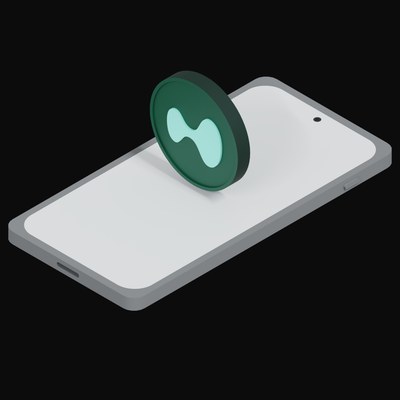 Phone Hyperliquid Floating - 3D icon from Crypto and World Currency Phone Float