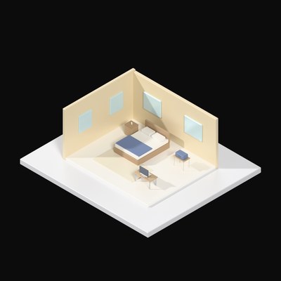 Hotel Room Suite - 3D icon from Interior Scenes