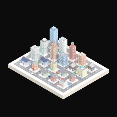 Grand Downtown Block - 3D icon from City Scenes