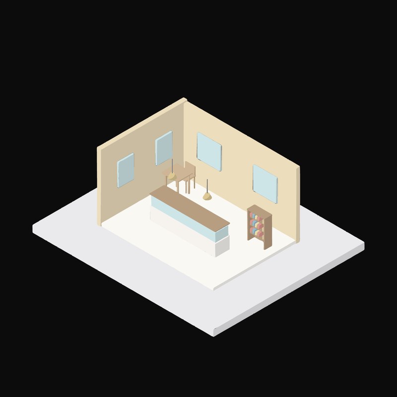 Bakery Counter Shop - illustration from Interior Scene Icons