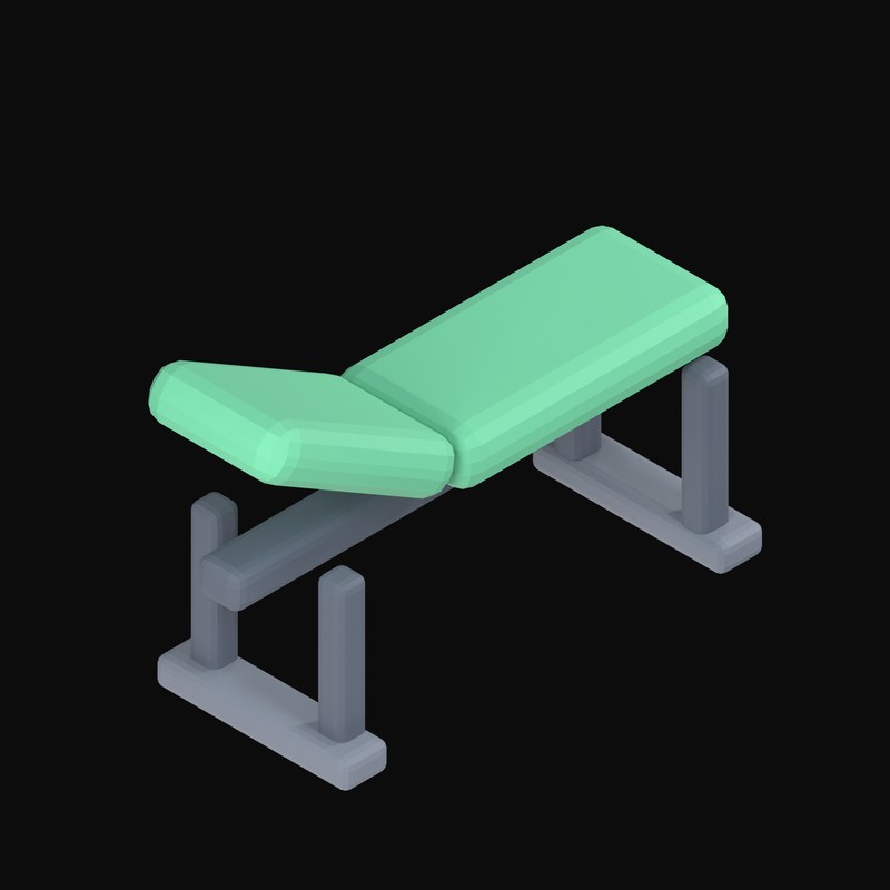 Adjustable Incline Weight Bench - 3D icon from Fitness and Gym Equipment 3D Icons