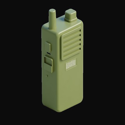 Olive Green Walkie-Talkie 2 - 3D icon from Retro Tech & Devices