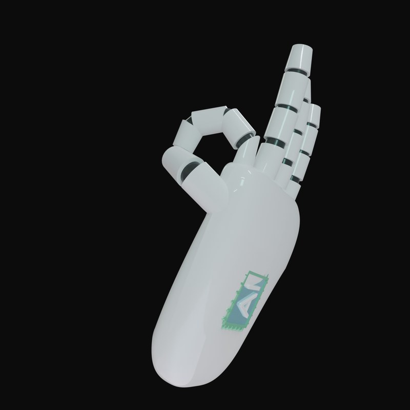 OK Sign Robot Hand 3D Icon - 3D icon from Robot Hand Gestures 3D Icons