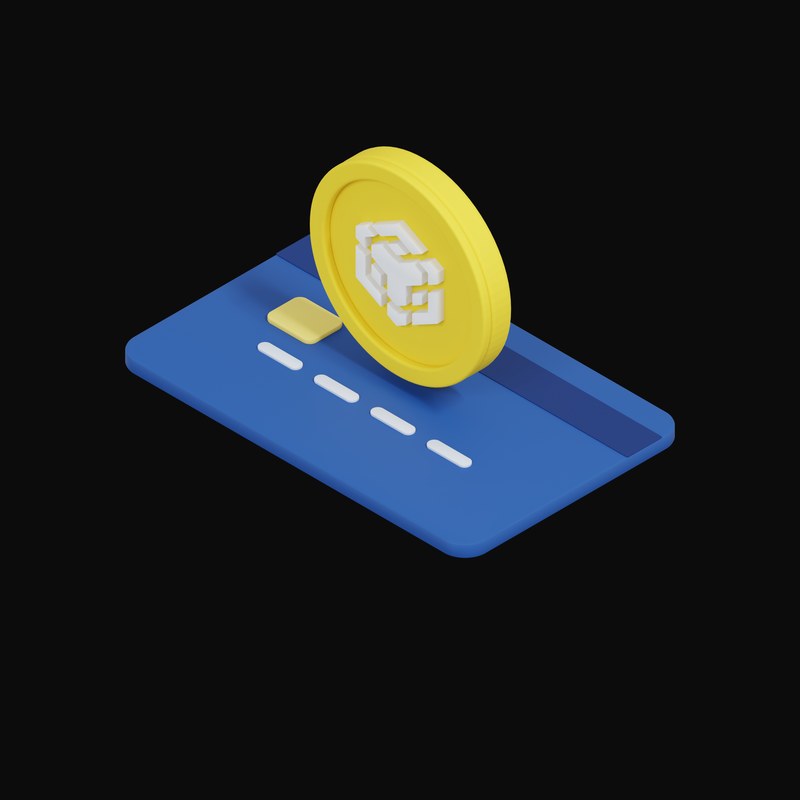 BNB Floating Over a Credit Card - 3D icon from Crypto & Currency Credit Card Float