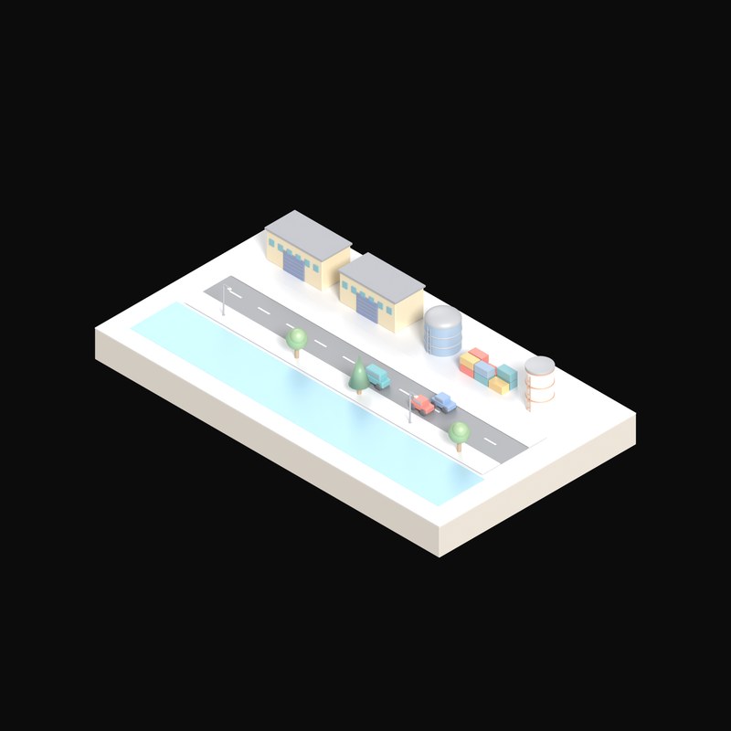 Harbour Stores - 3D icon from Industry and Transport Scenes