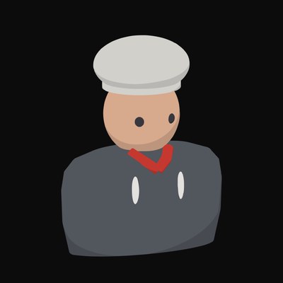 Chef in a Tall White Hat and Black Jacket - illustration from People and Profession Avatar Icons