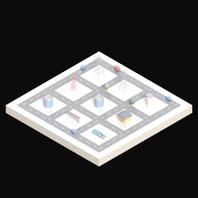 Substation Switchyard - 3D icon from Isometric AI Infrastructure Scenes