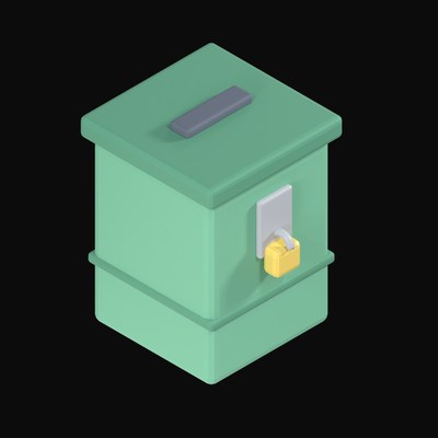 Locked Donation Box - 3D icon from Payment and Commerce Hardware 3D Icons