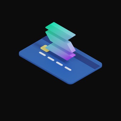 Solana Floating Over a Credit Card - 3D icon from Crypto & Currency Credit Card Float